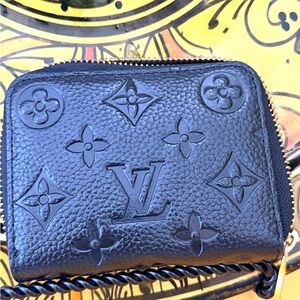 Inspired Black Embossed Monogram Wallet